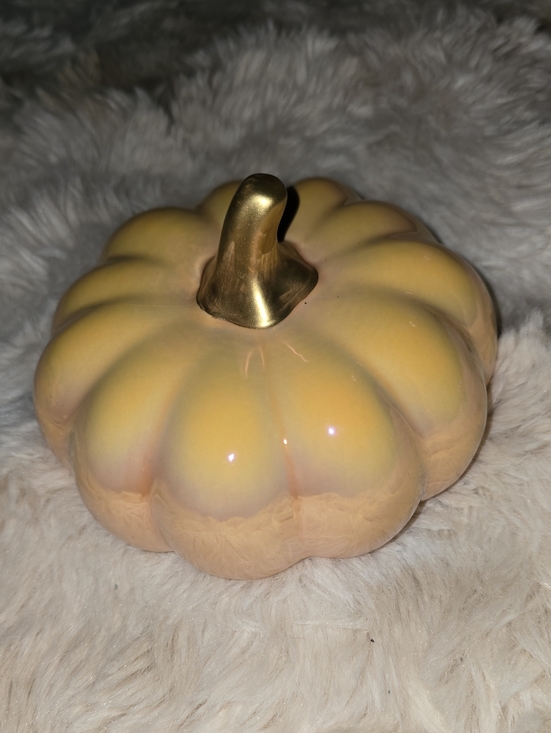 Crescent Other - Iridescent Yellow Pumpkin with Gold Stem